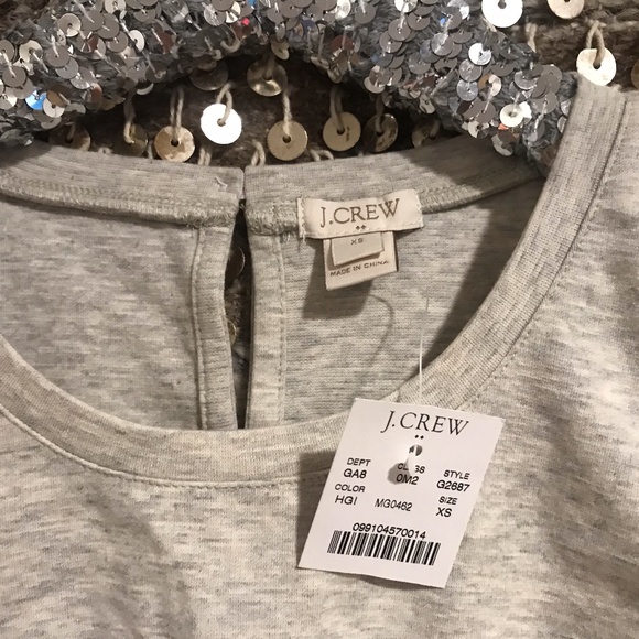 NWT J Crew gray tank with cream ruffle layer XS - Picture 7 of 8